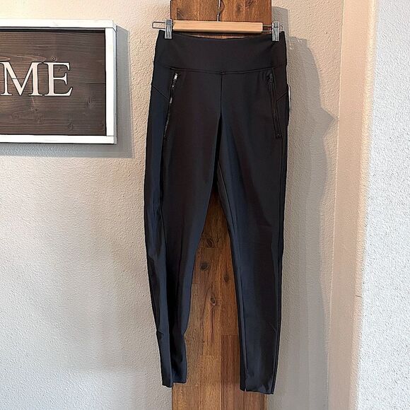 New High-Waist City Pants Active Leggings Pull on Zip Pockets Black - Small - Picture 9 of 13